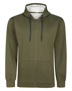 Bigdude Sherpa Lined Zip Hoody Dark Khaki